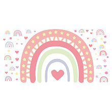 SUPERDANT Rainbow Wall Stickers with Heart Shape Wall Decals Colorful Pentagram DIY Wall Art Decor Self-adsive Sticker for Baby Nursery Children Bedroom Living Room Wall Decor