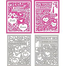 GLOBLELAND 2 Pcs Anniversary Frame Metal Die Cuts Wedding Cut Dies Metal Stencils Metal Cutting Dies for Card Making Embossing Tool Stencil Scrapbooking DIY Craft Album Paper Card Decor