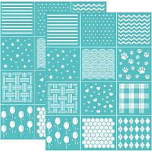 OLYCRAFT 2pcs Silk Screen Printing Stencils Star Heart Plaid Pattern Silkscreen Stencil Self-Adhesive Reusable Mesh Transfers for Printing on Wood DIY Decoration - 8.6x11 Inch