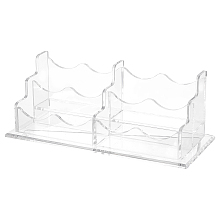 NBEADS 4 Pocket Acrylic Business Card Holder, Clear Desk Business Card Holder Desktop Business Card Stand Plastic Business Card Display Index Card Filling Display for Exhibition Home Office