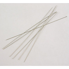 Honeyhandy Iron Beading Needles, Silver Color Plated,  0.45mm thick, 100mm long, hole: 0.3mm, about 30~35pcs/bag