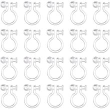 Arricraft 100 Pcs 4 Styles Resin Earring Components Clear Clip-on Earring Converter Clip-on Earring Findings for DIY Non Pierced Earring Making Supplies