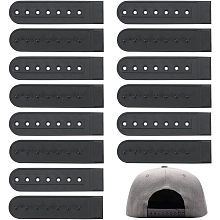 BENECREAT 48 Pairs Black Plastic Snapback Strap with 7 Holes, Hat Caps Replacement Fasteners Buckle, Strap Extender for Hat Fastener Repair