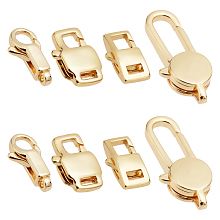 Arricraft 8Pcs 4 Styles Brass Lobster Claw Clasps, Real 18K Gold Plated, 11~25x5~10x3~4mm, 2pcs/style