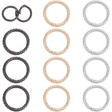 WADORN 12pcs Alloy Spring Gate Rings, 3 Colors Metal O Rings Round Spring Snap Hook Clip Trigger Buckles 32mm Spring Keyring Buckles for DIY Keychains Purse Jewelry Craft Making Hardware