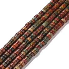 Honeyhandy Natural Polychrome Jasper/Picasso Stone/Picasso Jasper Beads Strands, Heishi Beads, Flat Round/Disc, 4x2mm, Hole: 1mm, about 165~170pcs/strand, 15.28''(38.8cm)