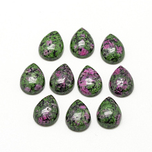 Honeyhandy Natural Ruby in Zoisite Cabochons, Dyed, teardrop, 17~18x12~13x5mm