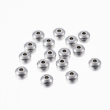 Honeyhandy 201 Stainless Steel Spacer Beads, Rondelle, Stainless Steel Color, 5x2mm, Hole: 1.5mm