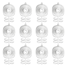 UNICRAFTALE 14Pcs Flower Pendant Charms 201 Stainless Steel Pendants Hole 1.6mm Sunflower Metal Pendant for DIY Bracelet Necklace Jewlery Making Stainless Steel Color 33x19mm