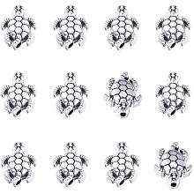 PandaHall Elite 100pcs Tortoise Spacer Beads Tibetan Alloy Antique Silver Animal Metal Beads Charms for Bracelet Jewelry Making, 12.5x9mm