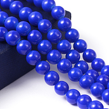 Arricraft Painted Glass Round Bead Strands, Baking Paint, Royal Blue, 8mm, Hole: 1.3~1.6mm, about 100pcs/strand, 31.4 inches