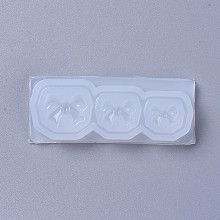 Honeyhandy Silicone Molds, Resin Casting Molds, For UV Resin, Epoxy Resin Jewelry Making, Bowknot, White, 63x25x8mm, Bowknot: 10x16mm, 8x13mm and 7x10mm