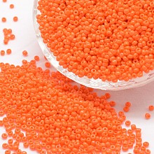 Honeyhandy 6/0 Glass Seed Beads, Grade A, Round, Opaque Colours, Coral, 3.6~4.0mm, Hole: 1.2mm, about 500pcs/50g