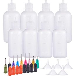 BENECREAT 8 Packs 1.7/3.4oz Multi-Purpose DIY Precision Tip Applicator Bottles Set, Fine Needle Tip Glue Applicator Squeeze Bottles for DIY Quilling, Acrylic Paint Artwork Hobbies, Oil Bottle