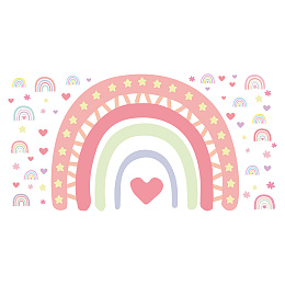 SUPERDANT Rainbow Wall Stickers with Heart Shape Wall Decals Colorful Pentagram DIY Wall Art Decor Self-adsive Sticker for Baby Nursery Children Bedroom Living Room Wall Decor