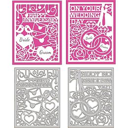 GLOBLELAND 2 Pcs Anniversary Frame Metal Die Cuts Wedding Cut Dies Metal Stencils Metal Cutting Dies for Card Making Embossing Tool Stencil Scrapbooking DIY Craft Album Paper Card Decor