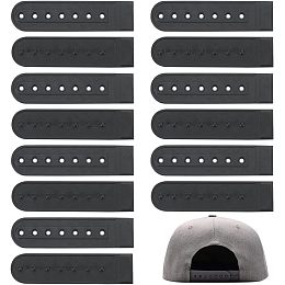 BENECREAT 48 Pairs Black Plastic Snapback Strap with 7 Holes, Hat Caps Replacement Fasteners Buckle, Strap Extender for Hat Fastener Repair