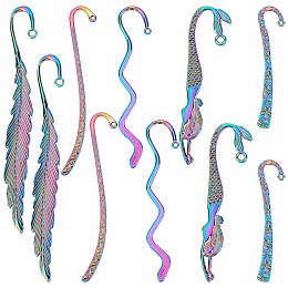 SUNNYCLUE 1 Box 10Pcs Bookmark Hooks Bulk Metal Hook Bookmarks 2.5~4.5" Beading Antique Tibetan Alloy Vintage Bookmark Clip Back to School Bookmark Charms for Crafting Jewelry Making Charm DIY Craft