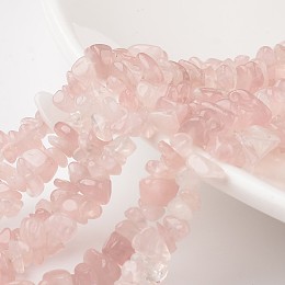 Honeyhandy Chip Natural Rose Quartz Bead Strands, 4~6x8~12x2~4mm, Hole: 1mm, about 32 inch