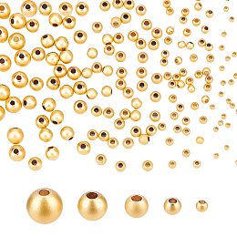 Arricraft Elite 5 Style Brass Beads, Round, Real 14K Gold Plated, 2~6x1.5~5.5mm, Hole: 0.7~1.5mm, 200pcs/box