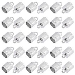 Unicraftale 50Pcs 304 Stainless Steel Cord Ends, Column, Stainless Steel Color, 11x7mm, Hole: 3mm, Inner Diameter: 6mm