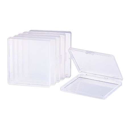BENECREAT 18 Pack Rectangle Clear Plastic Bead Storage Containers Box Drawer Organizers with lid for Items, Earplugs, Pills, Tiny Bead, Jewelry Findings - 3.3x3x0.47 Inches