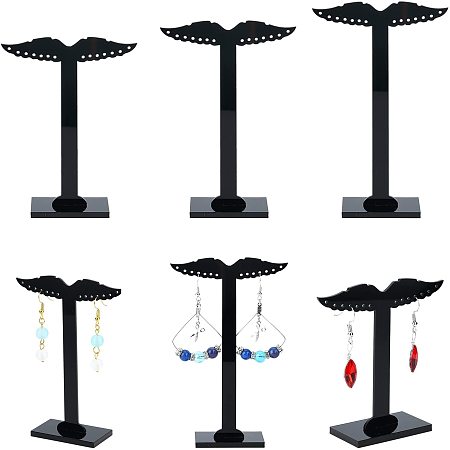 PandaHall Elite 3 Sizes Earring Display Stand, 84 Hole T Shape Earring Holder 6 Pack Earring Display Storage Rack Jewelry Organizer Dangle Earring Stud for Jewelry Props Show Closet Retail Store Display