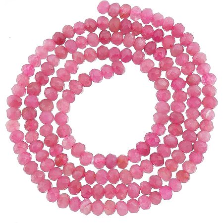 arricraft About 187 Pcs Natural Tourmaline Beads, Faceted Pink Gemstone Beads 3mm Round Stone Loose Beads for Jewelry Making Necklace Charms Decoration Gift
