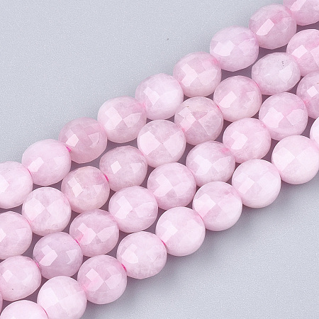 Honeyhandy Natural Madagascar Rose Quartz Beads Strands, Faceted, Flat Round, 6~6.5x4~5mm, Hole: 1mm, about 61~67pcs/strand, 14.9 inch~15.1 inch