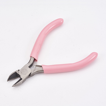 ARRICRAFT 45# Carbon Steel Jewelry Pliers, Side Cutting Pliers, Side Cutter, Polishing, Pink, 10.5x7.5x0.85cm