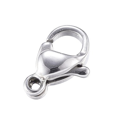 Nbeads 304 Stainless Steel Lobster Claw Clasps, Grade A, Stainless Steel Color, 9x6x3mm, Hole: 1.2mm; Inner diameter: 3mm
