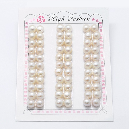 ARRICRAFT Natural Cultured Freshwater Pearl Beads, Grade 3A, Half Drilled, Rondelle, Floral White, 7~8x6mm, Hole: 0.8mm