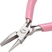 BENECREAT 5 Inch Concave Round Nose Pliers, Pink Wire Looping Pliers Precision Pliers Wire Bending Tools for Beading Jewelry Craft Supplies