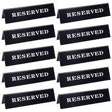 OLYCRAFT 10Pcs 1.9x7.9x1.9Inch Black Acrylic Reserved Table Tent Sign Guest Reservation Table Seat Sign for Wedding Seating Reservation Restaurant Business Office Meeting Party