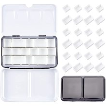 Pandahall Elite 1PCS Mini Empty Watercolor Palette Tin with 12 Half Pans and 24 Full Pans Metal Paint Case Travel Watercolor Box for Artist Student, Black, 12.4x7.2x2.4cm/4.9x2.8x0.9"