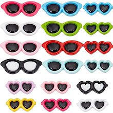 SUNNYCLUE 1 Box 60Pcs Small Sunglasses Charms Mini Sunglasses Crafts Resin Cabochons Summer Ocean Beach Flatback Mini Sunglasses for Crafts Embellishments Scrapbooking Cell Phone Case DIY Supplies