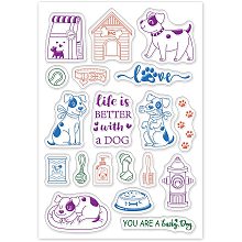 GLOBLELAND Lucky Dog Clear Stamps Transparent Silicone Stamp Puppy for Card Making Decoration and DIY Scrapbooking