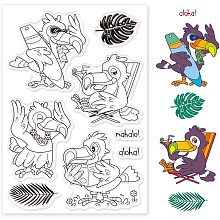 GLOBLELAND Toucan Silicone Clear Stamps Bird Transparent Stamps for Birthday Easter Valentine's Day Cards Making DIY Scrapbooking Photo Album Decoration Paper Craft