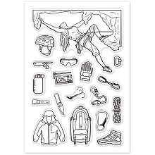 GLOBLELAND Climbing Theme Clear Stamps Climbing Equipment Silicone Stamp for Card Making Decoration and DIY Scrapbooking