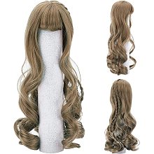 Arricraft 7.6" Doll Hair Wigs, Saddle Brown Long Wavy Curly Wig BJD Doll Hair Wefts Handmade Hair Replacement Wig for DIY Girl Makings Accessories