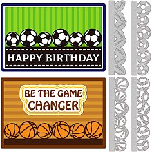 GLOBLELAND Ball Border Cutting Dies Basketball Football Carbon Steel Die Cuts for DIY Crafting Rugby Baseball Embossing Stencil Template for Card Making Scrapbooking Photo Album Decoration