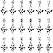 CHGCRAFT 36Pcs Dragon Dangle Charm Tibetan Dragon Pendants Style Alloy European Dangle Charms Large Hole Pendants for Necklace Bracelet Jewelry Making and Crafting, Antique Silver