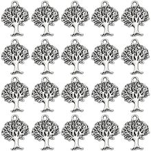 SUNNYCLUE 1 Box 100Pcs Small Tree of Life Charms Silver Tree Charm Bulk Tibetan Style Alloy Pendants Mini Metal Plant Lucky Charm for Jewelry Making Charms Supplies DIY Bracelet Earring Women Adult