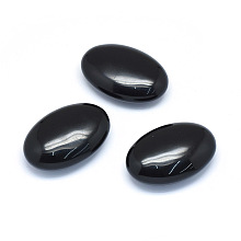 Honeyhandy Natural Obsidian Healing Massage Palm Stones, Pocket Worry Stone, for Anxiety Stress Relief Therapy, Oval, 60x40x20~21mm