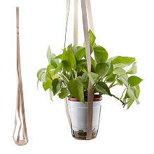 GLOBLELAND 2 Packs Plant Hangers Indoor Macrame Hanging Planter Basket Decorative Outdoor Flower Pot Holder Pot Hanger Imitation Leather Hanging Basket Rope for Home Decor