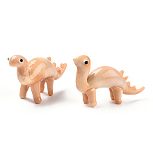 Honeyhandy Handmade Lampwork Home Decorations, 3D Dinosaur Ornaments for Gift, PeachPuff, 54.5~55.5x18~20x38.5~42mm