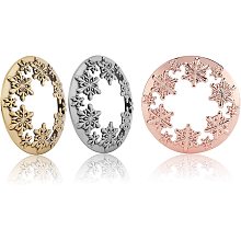 PandaHall Elite 3 Pack Candle Toppers Jar Snowflake Candle Accessories Shades Candle Cover Lids Shades Sleeves for Christmas Jar Candles, Antique Bronze Silver & Rose Gold