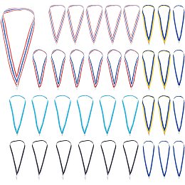 AHANDMAKER 36 Pcs Striped Medal Lanyards, 6 Colors Polyester Award Neck Ribbons Medals Neck Ribbons with Snap Clips, for Competitions Sports Meeting Sport Party 44.5x2.1cm