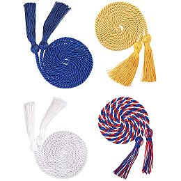 NBEADS 8 Pcs Graduation Honor Cords, Honor Tassel Cords Polyester Graduation Tassels for Graduation Decoration, 4 Colors