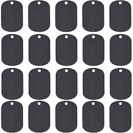 BENECREAT 30 Pack 1.5x1" Shield Shape Stamping Blanks Black Aluminum Blank Pendants with Storage Box for Necklace Bracelet Dog Tags Making, 0.5mm in Thickness